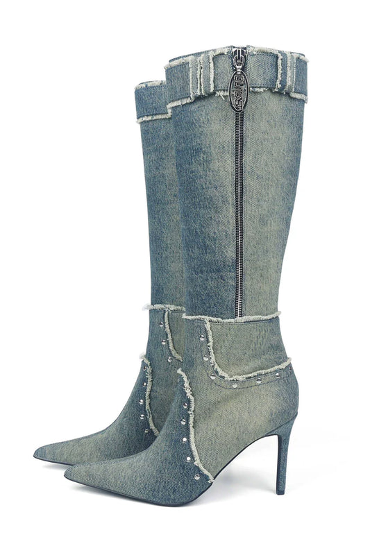 Cindy Denim Boots