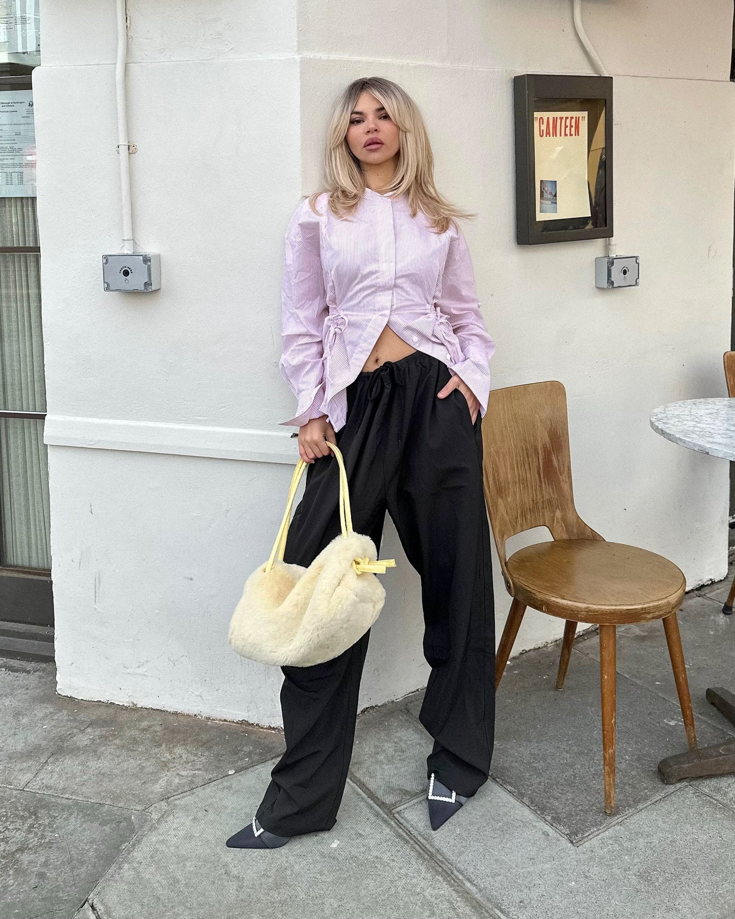 Soft Yellow Faux Fur Bag