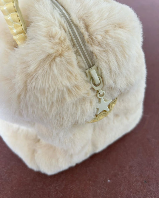 Soft Yellow Faux Fur Bag