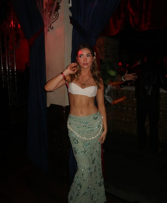 Corinna Low Rise Sequin Maxi Skirt