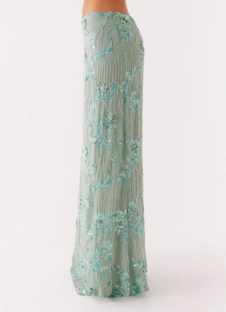 Corinna Low Rise Sequin Maxi Skirt