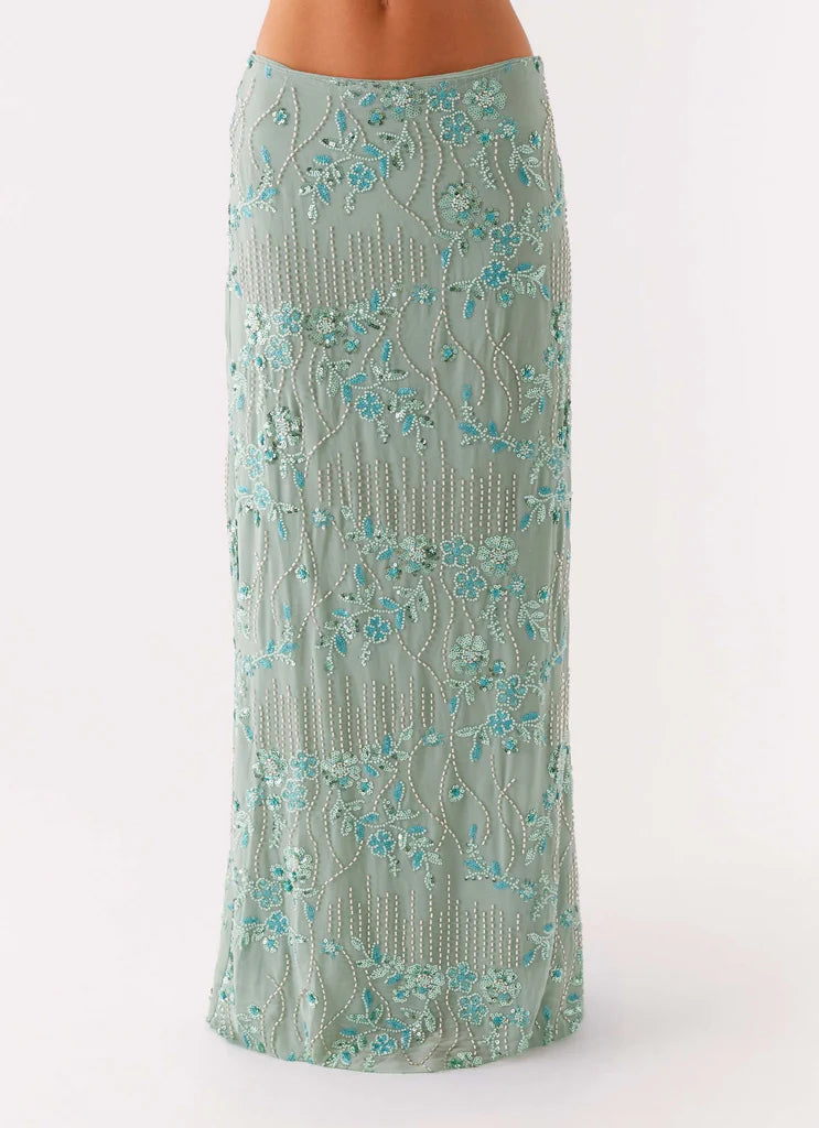 Corinna Low Rise Sequin Maxi Skirt
