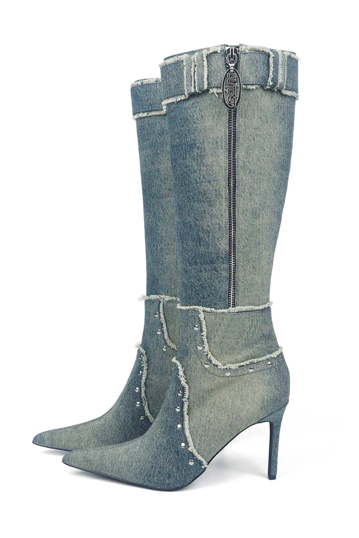 Cindy Denim Boots
