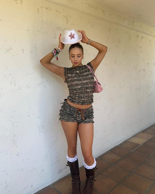 Amelia Ruffle Set - Camo Edition